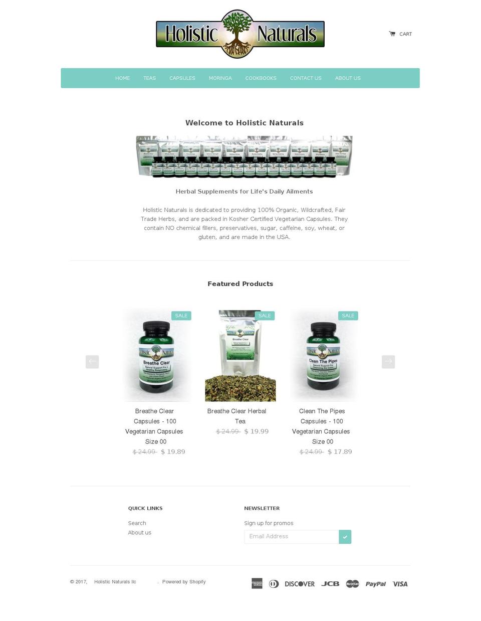 holisticnaturals.com shopify website screenshot