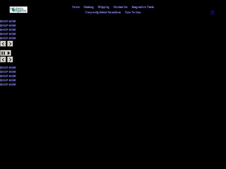 holisticorganicmagnesium.com shopify website screenshot