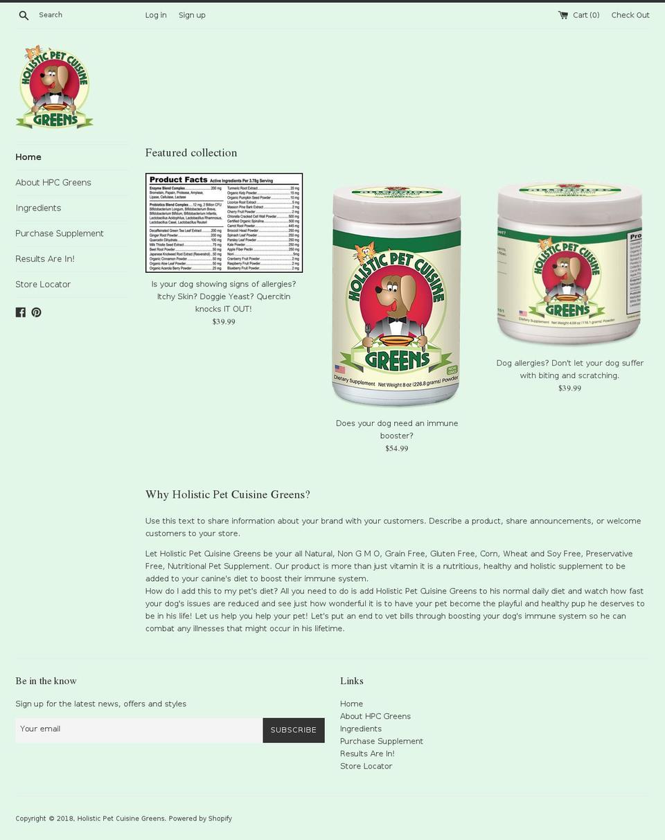 holisticpetsupplement.com — Shopify storefront screenshot