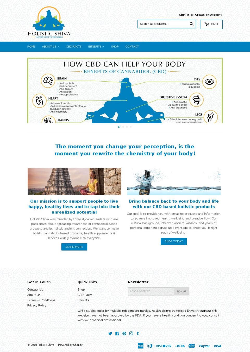 holisticshiva.com — Shopify storefront screenshot