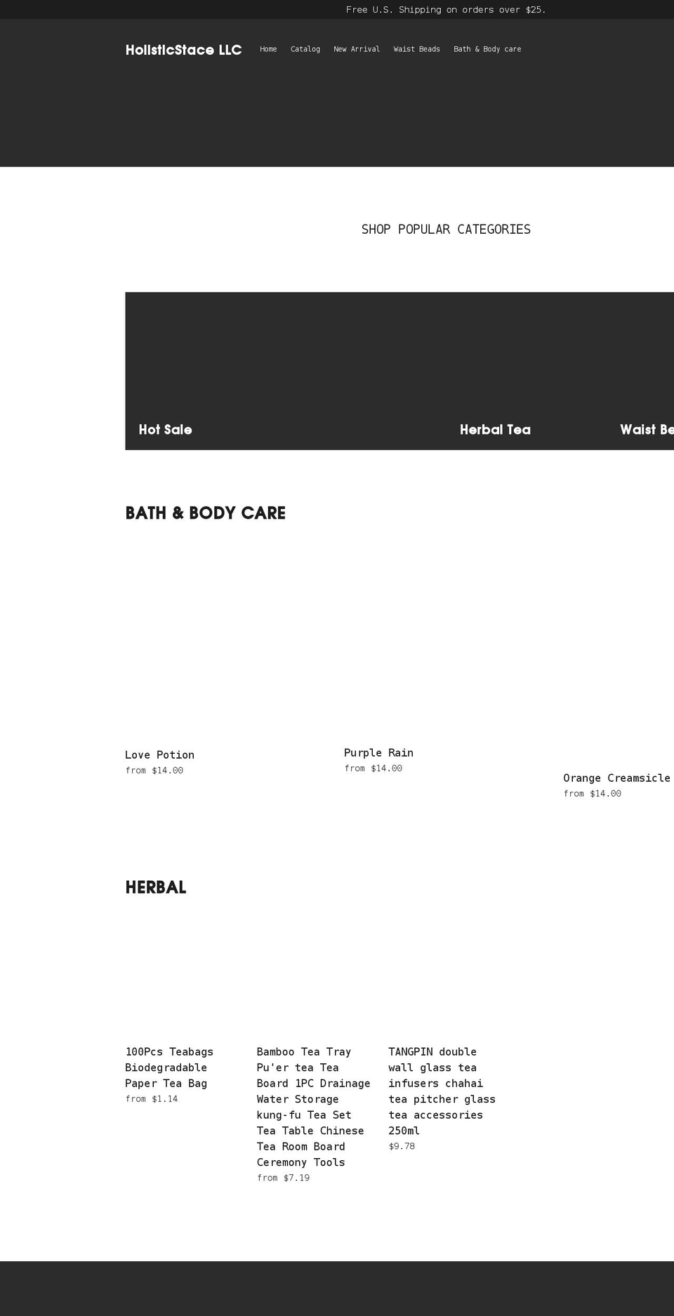 holisticstace.com shopify website screenshot