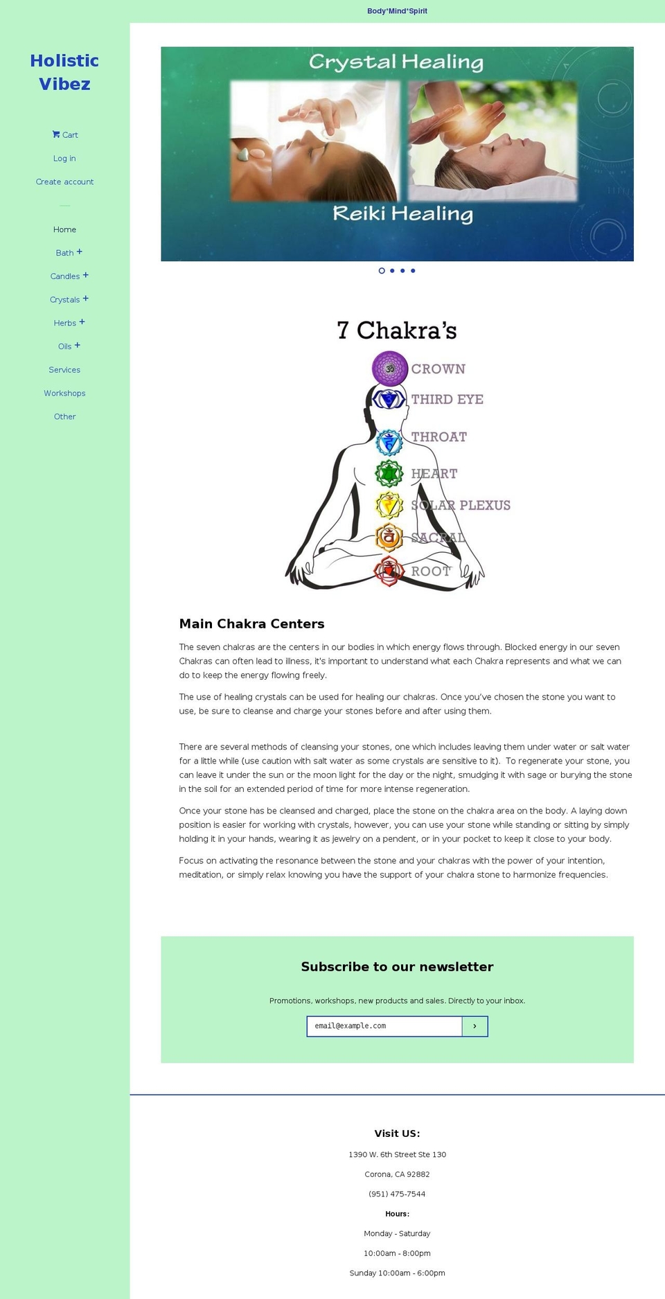 holisticvibezla.com — Shopify storefront screenshot