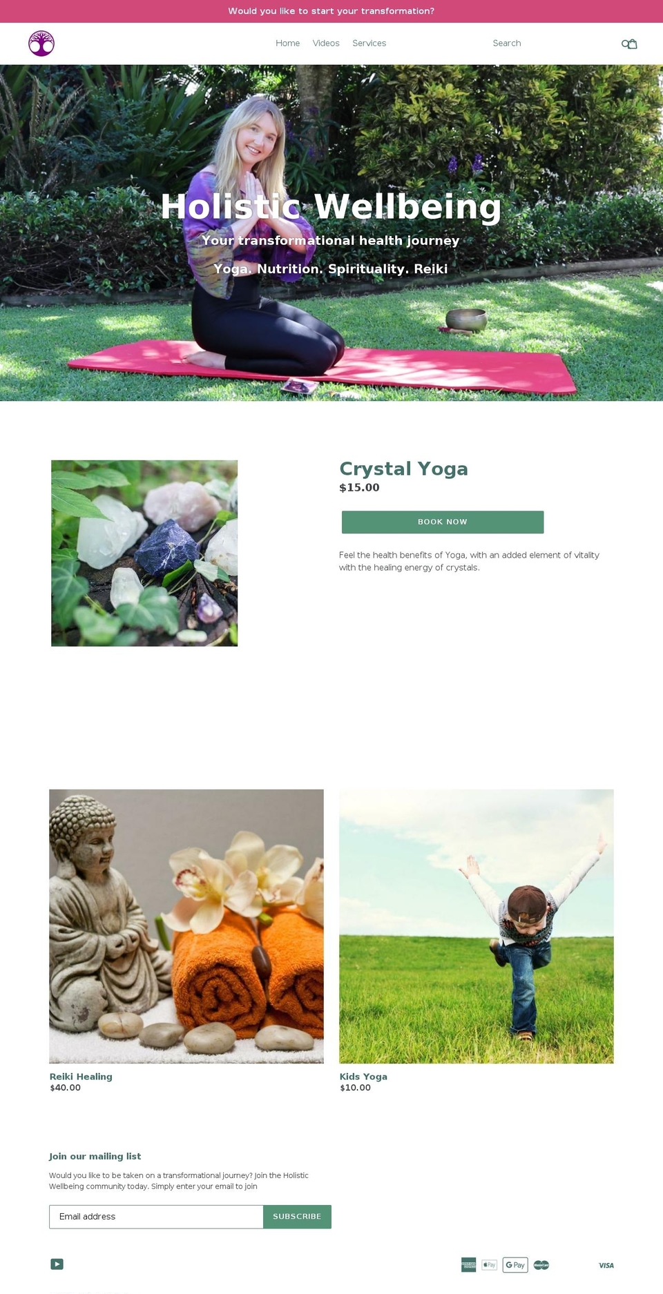 holisticwellbeing.com.au shopify website screenshot