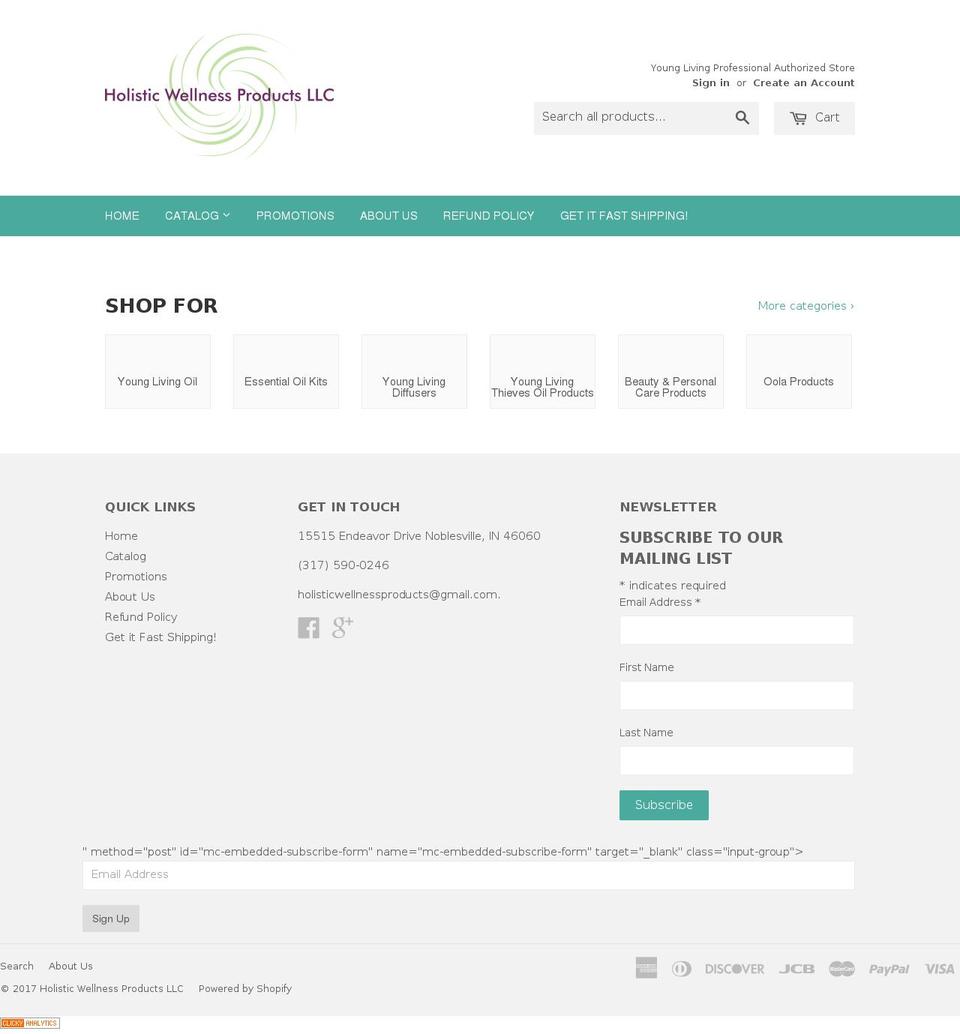holisticwellnessproducts.com shopify website screenshot