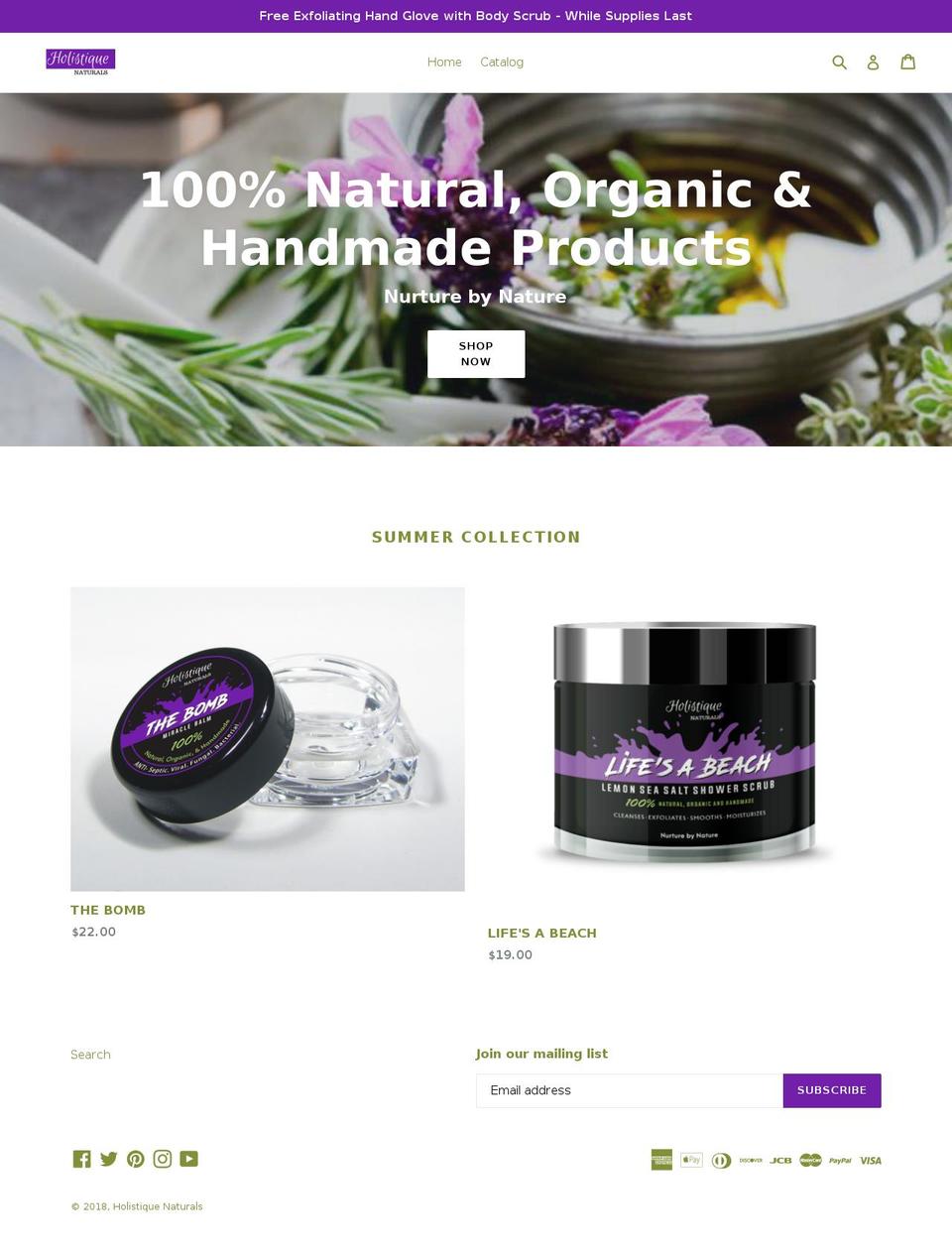 holistiquenaturals.com — Shopify storefront screenshot