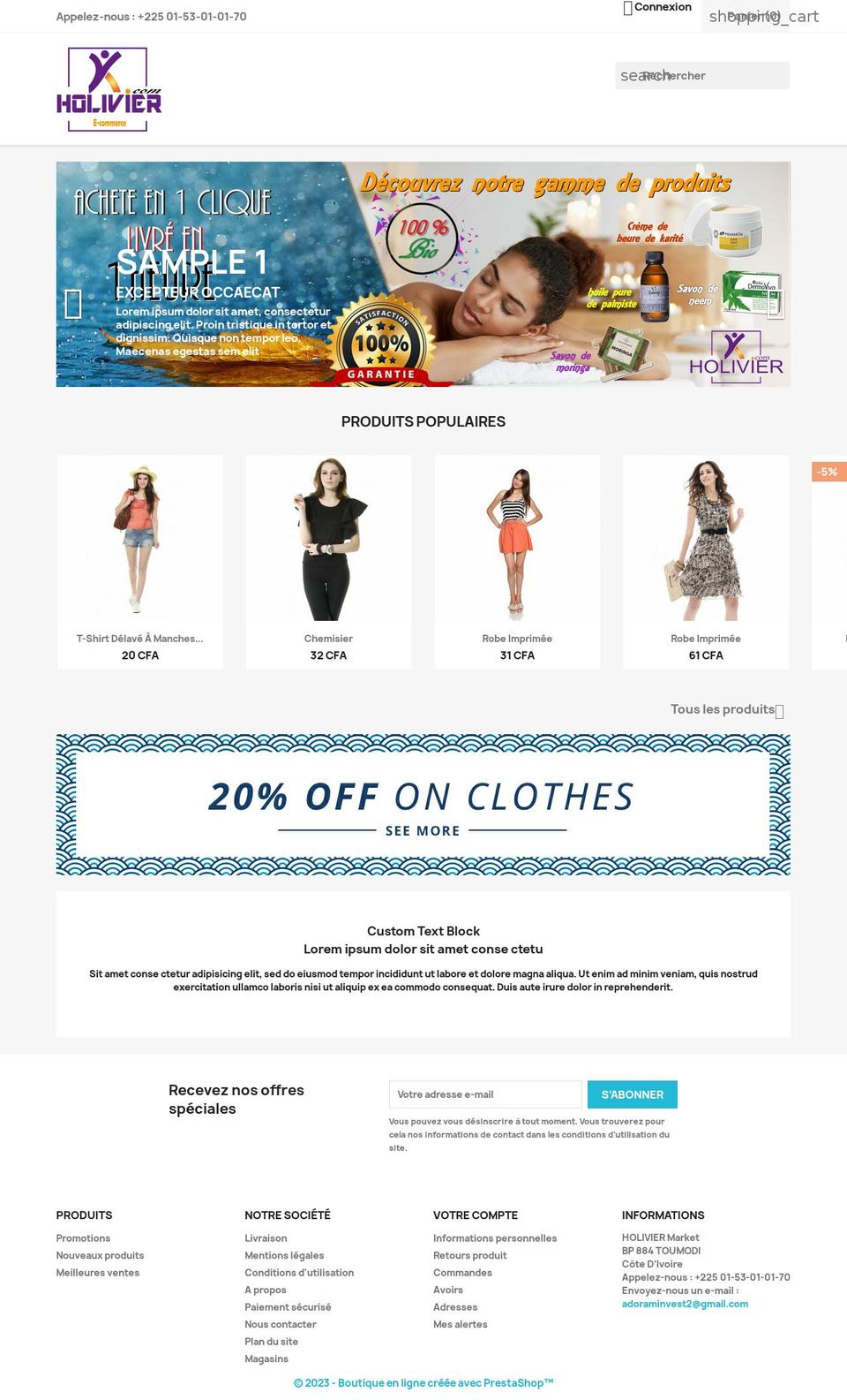 holivier.com — Shopify storefront screenshot