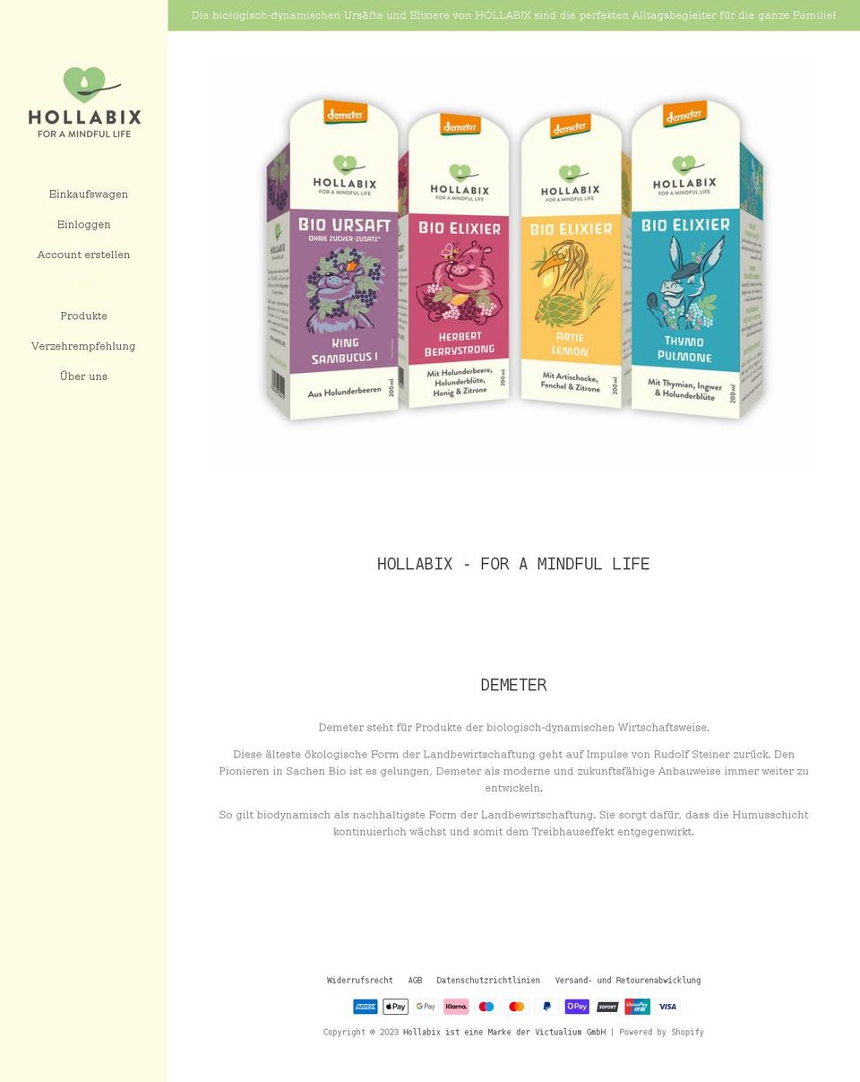 hollabix.bio shopify website screenshot