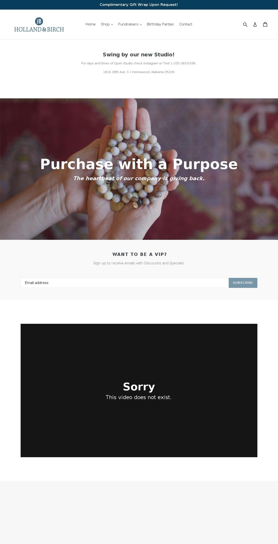 hollandandbirch.com shopify website screenshot