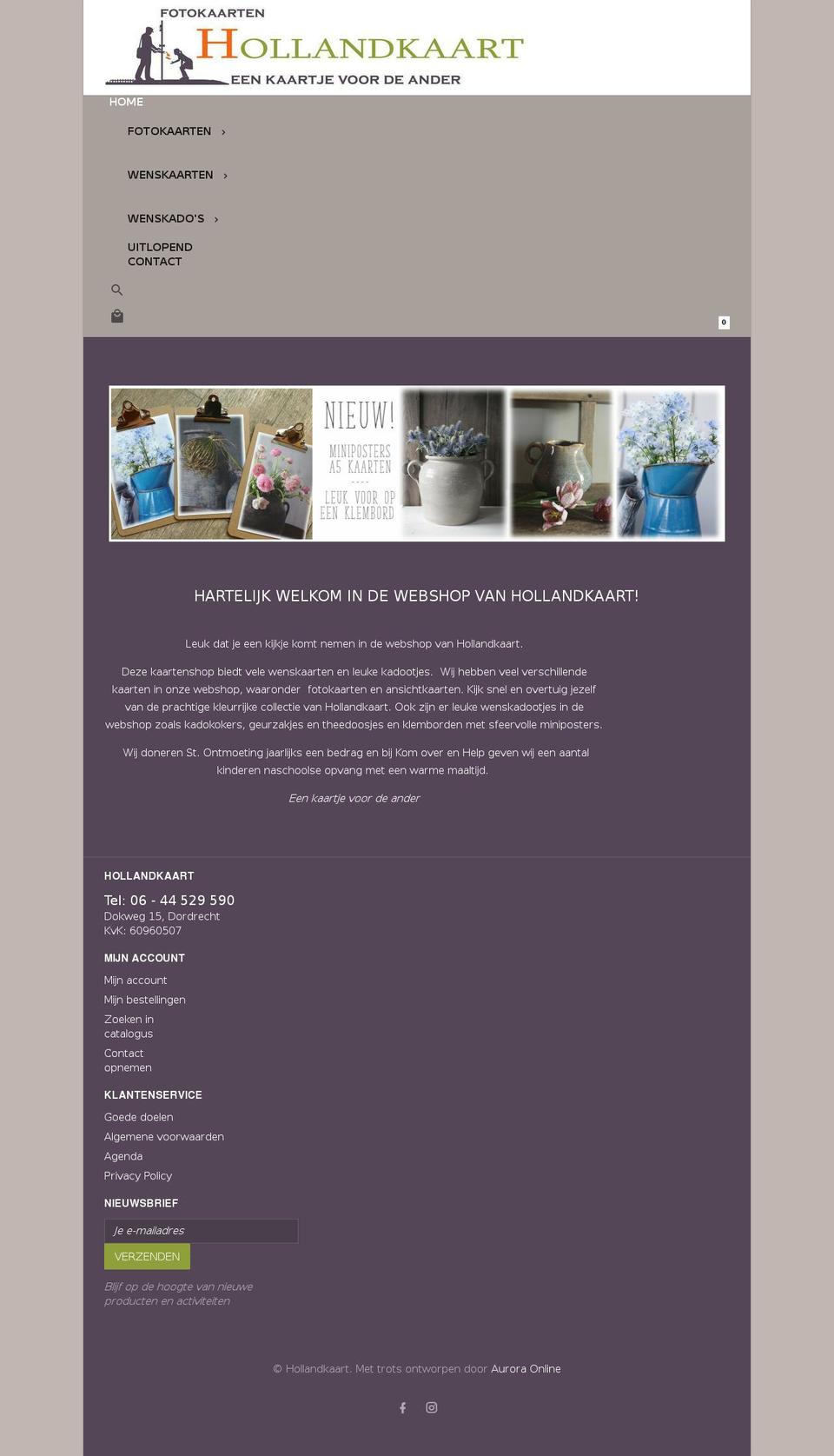 hollandkaart.nl shopify website screenshot