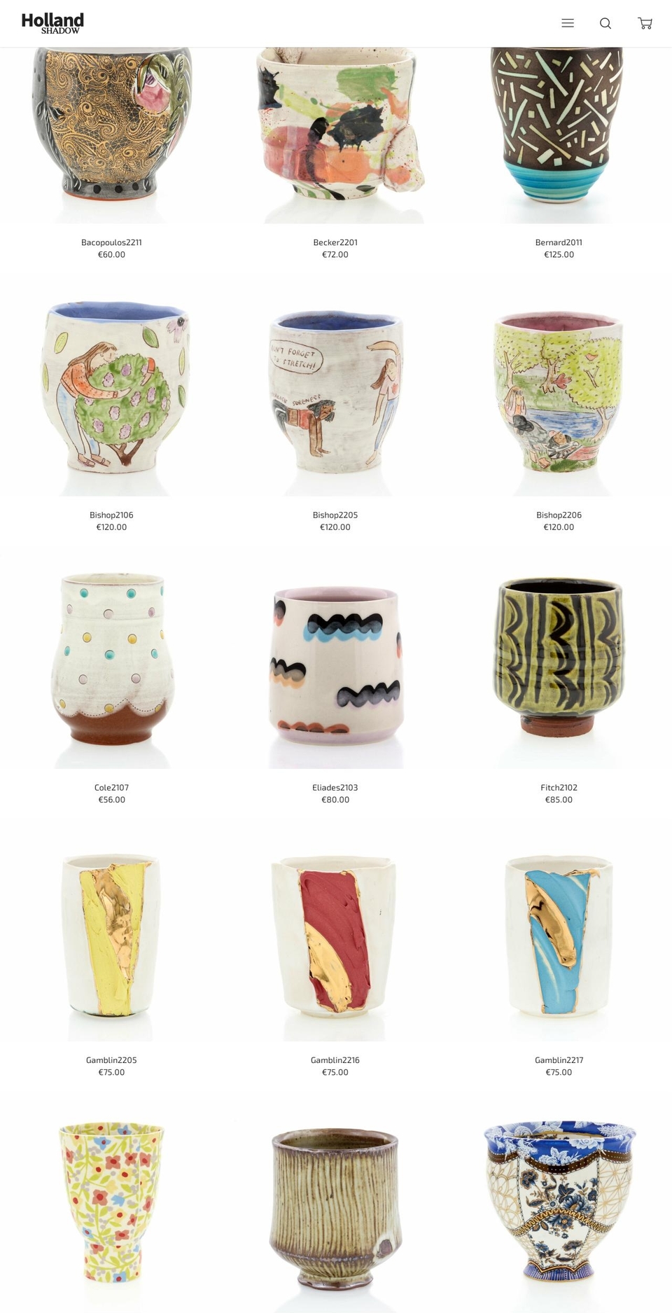 hollandshadow.com shopify website screenshot