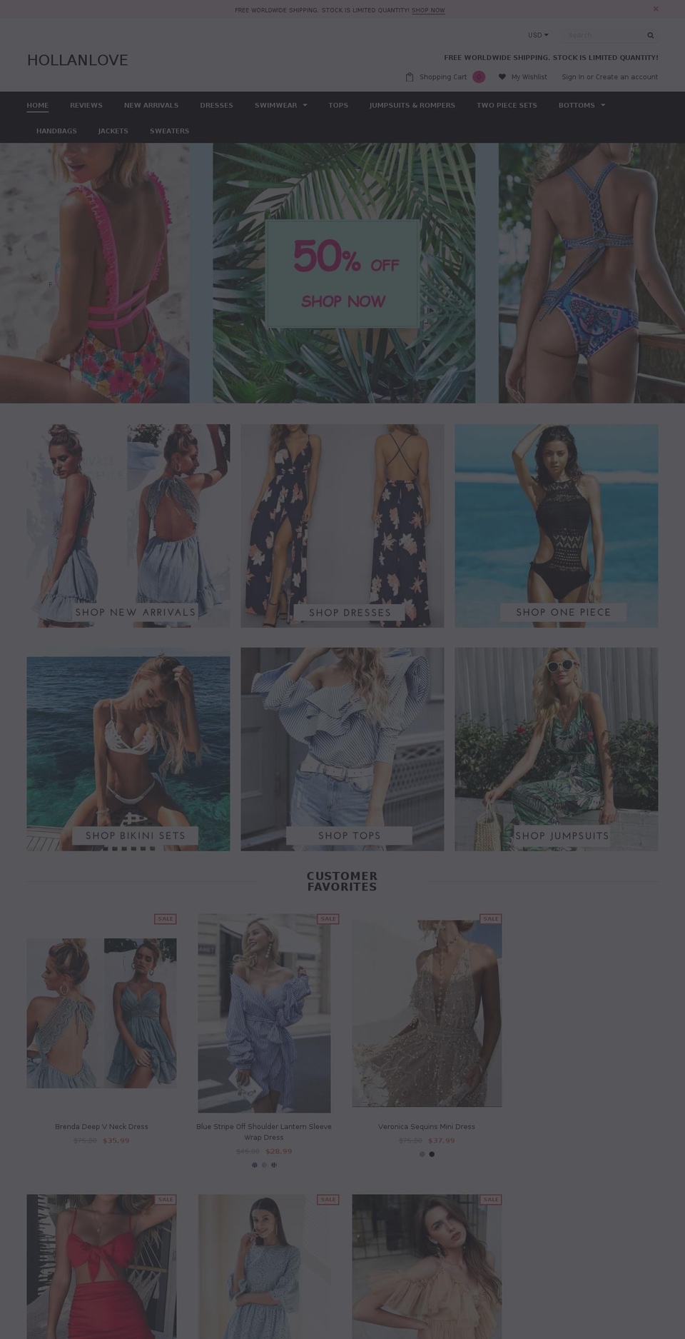 hollanlove.com — Shopify storefront screenshot