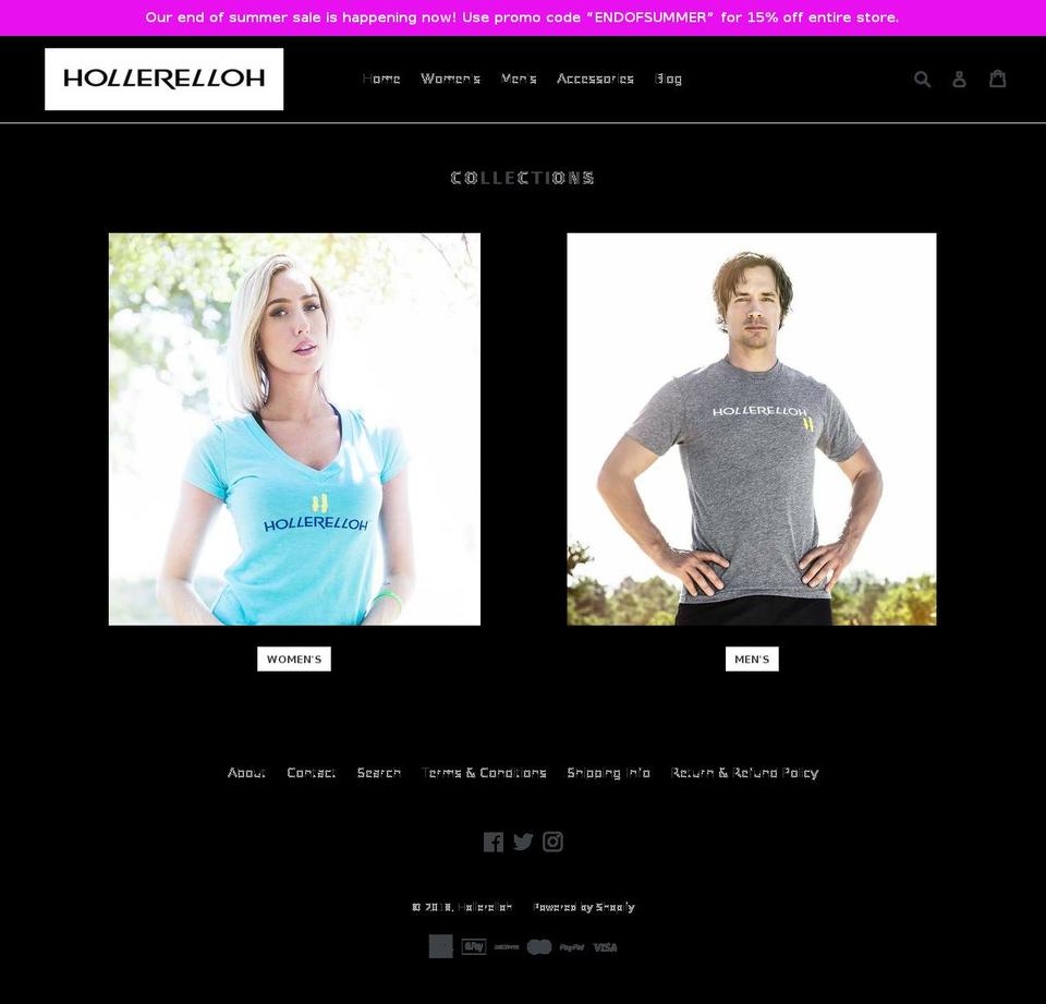 hollerelloh.com — Shopify storefront screenshot