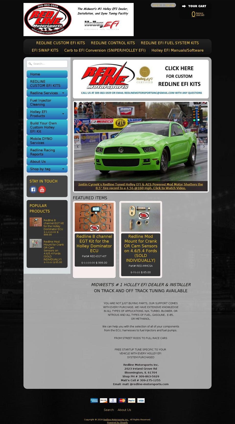 holley.biz shopify website screenshot