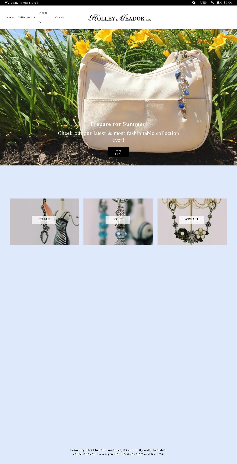 holleymeadorco.com — Shopify storefront screenshot