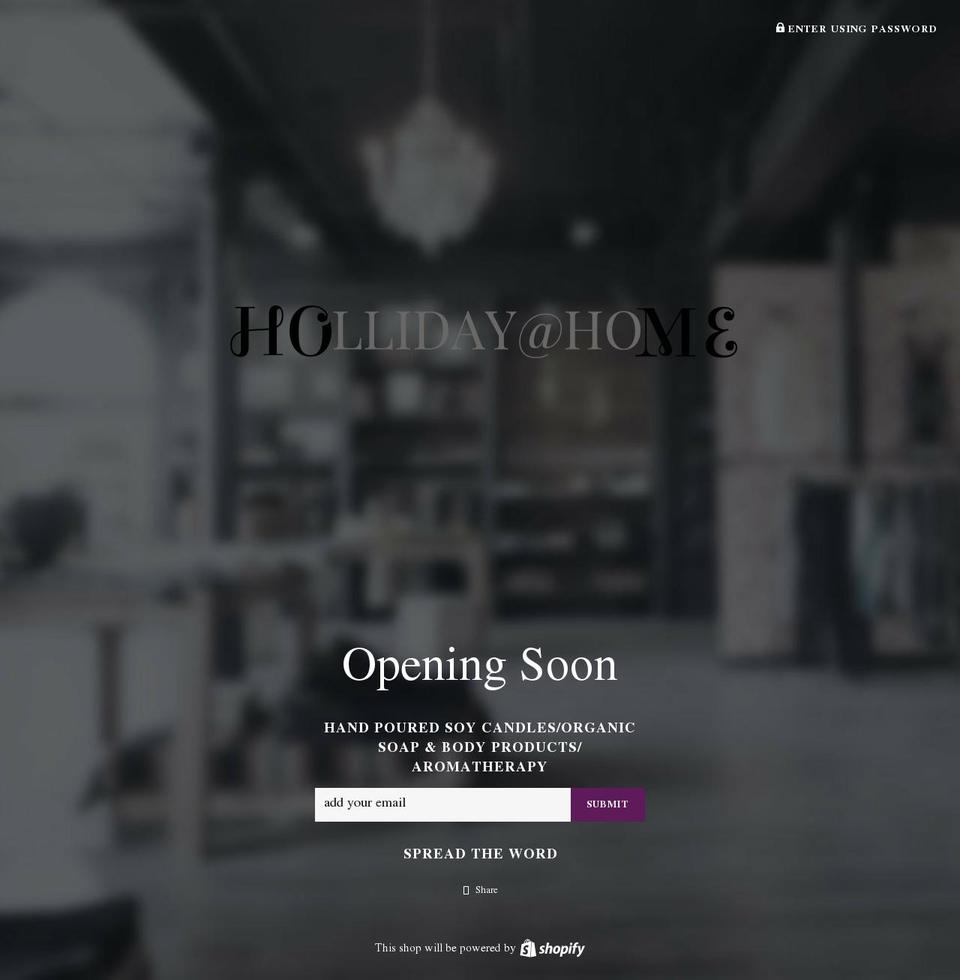 hollidayathome.com — Shopify storefront screenshot