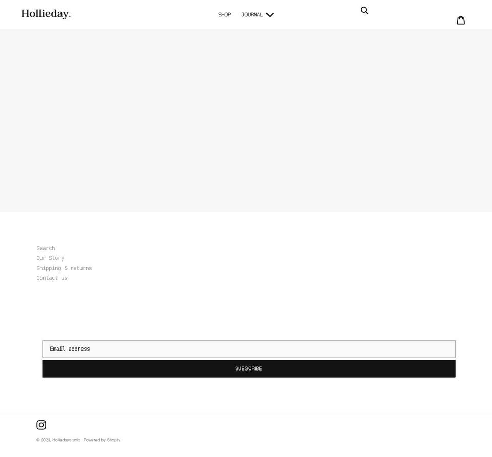 hollieday.com shopify website screenshot