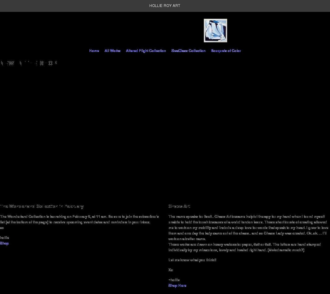hollieroyart.com shopify website screenshot