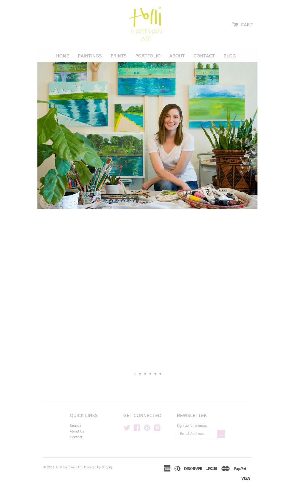 hollihartman.com shopify website screenshot