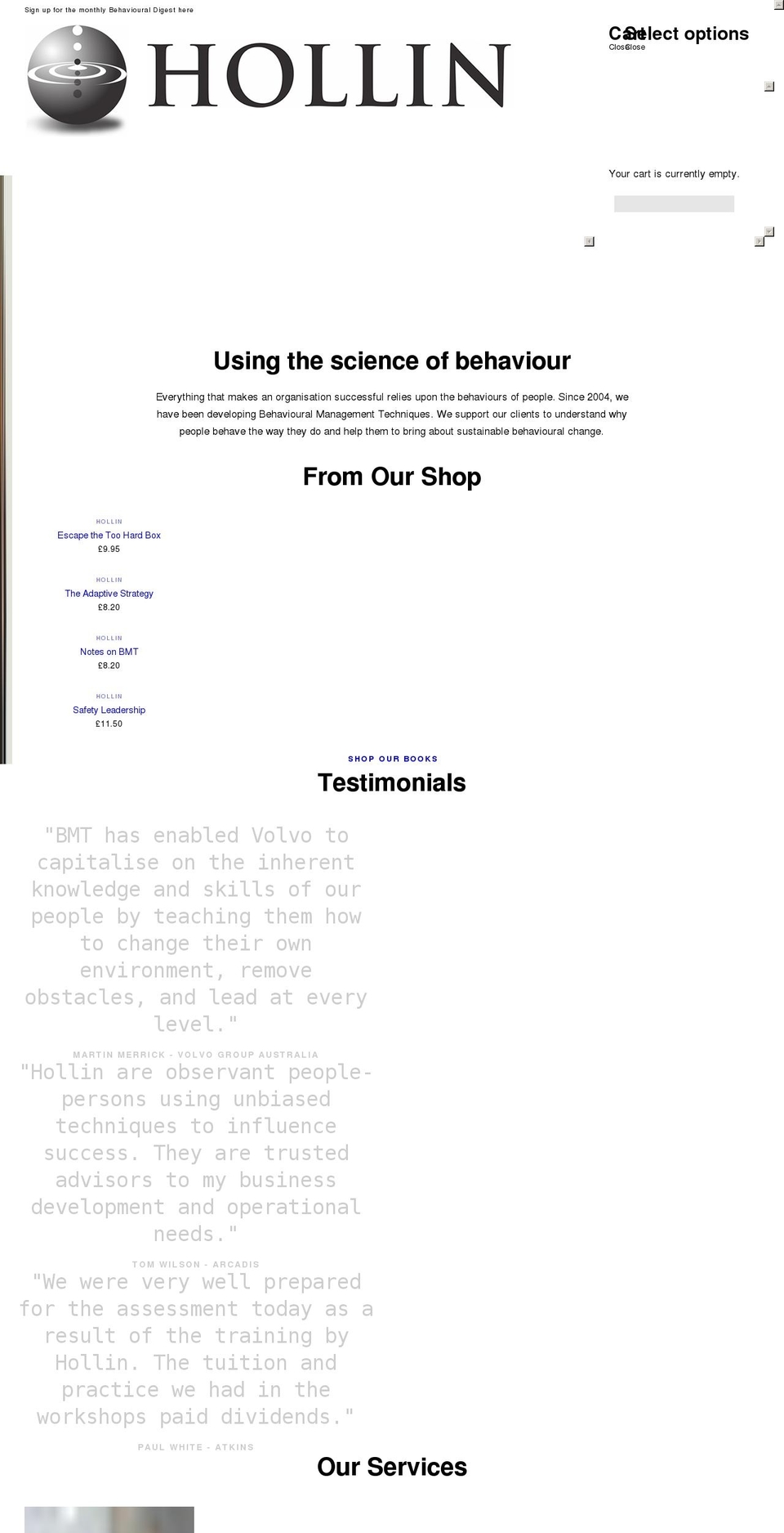 hollin.co.uk shopify website screenshot