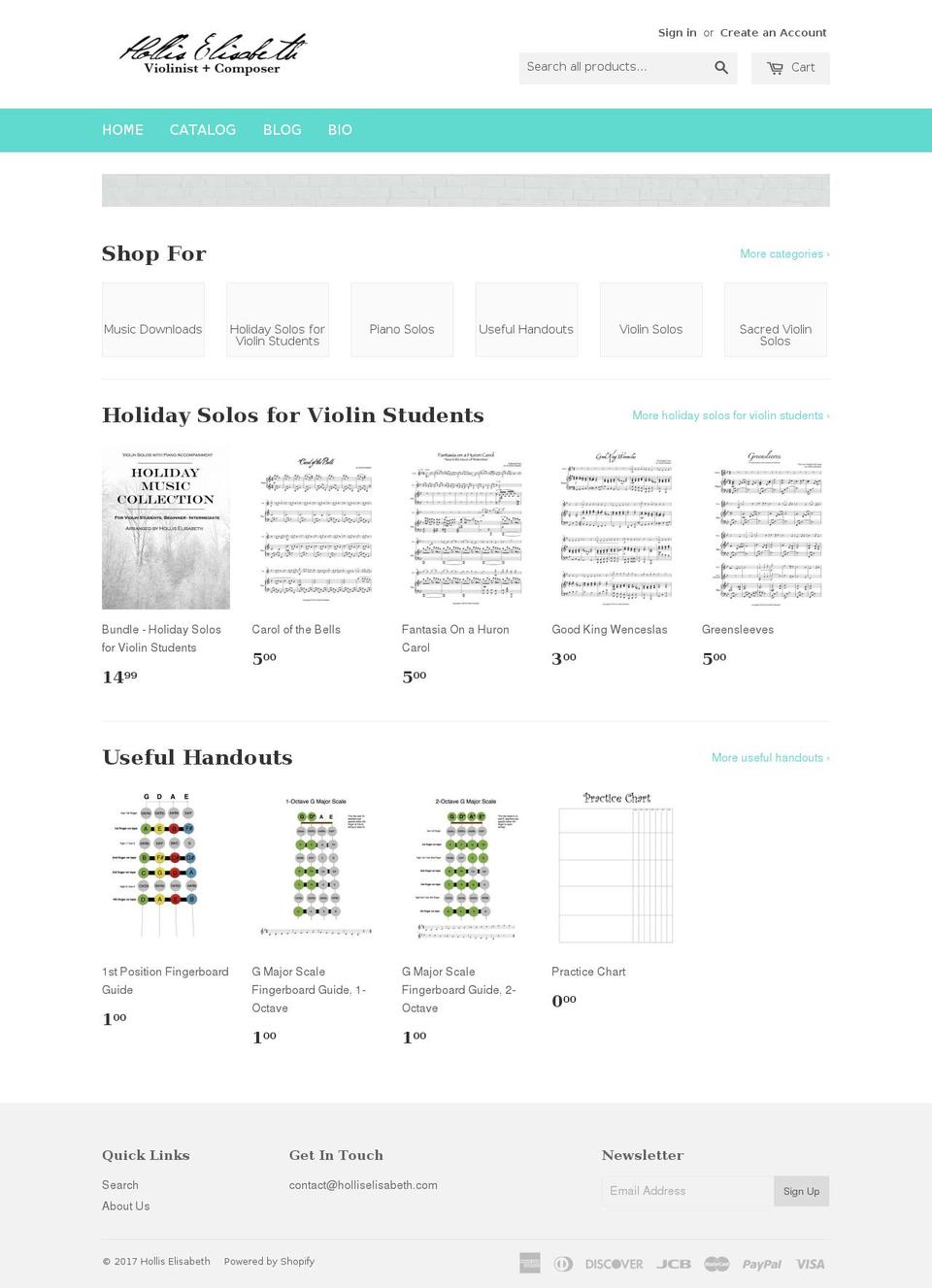 holliselisabeth.com shopify website screenshot