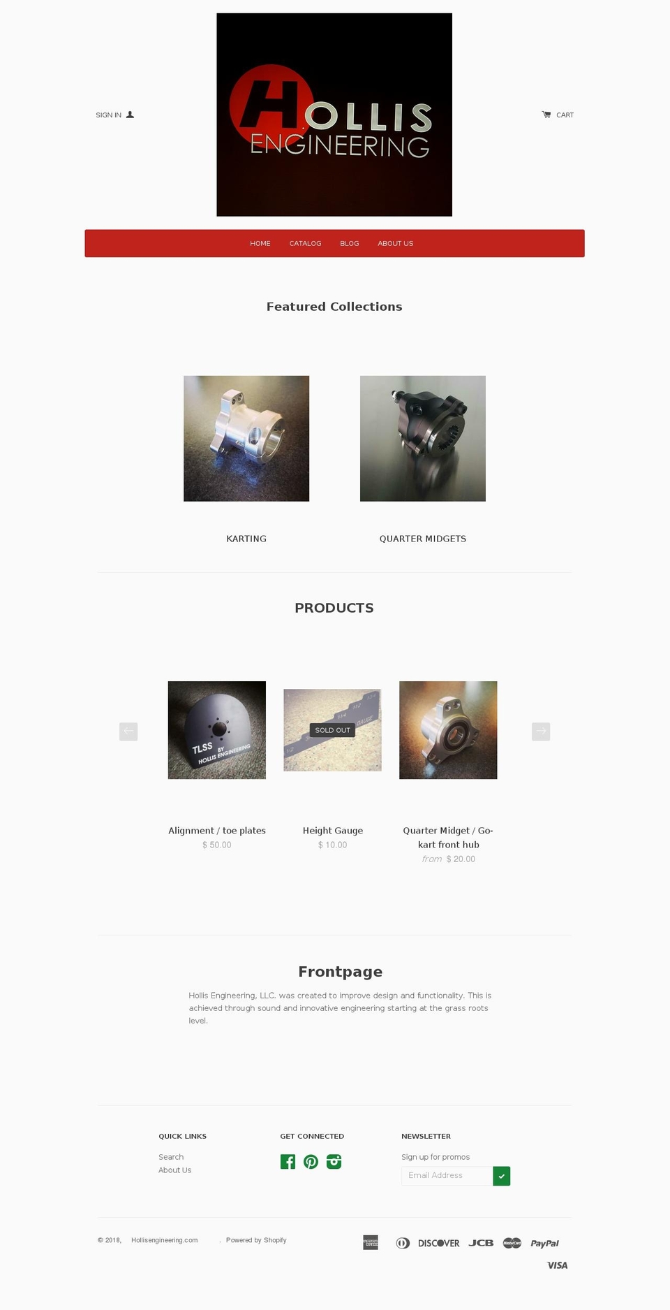 hollisengineering.com — Shopify storefront screenshot
