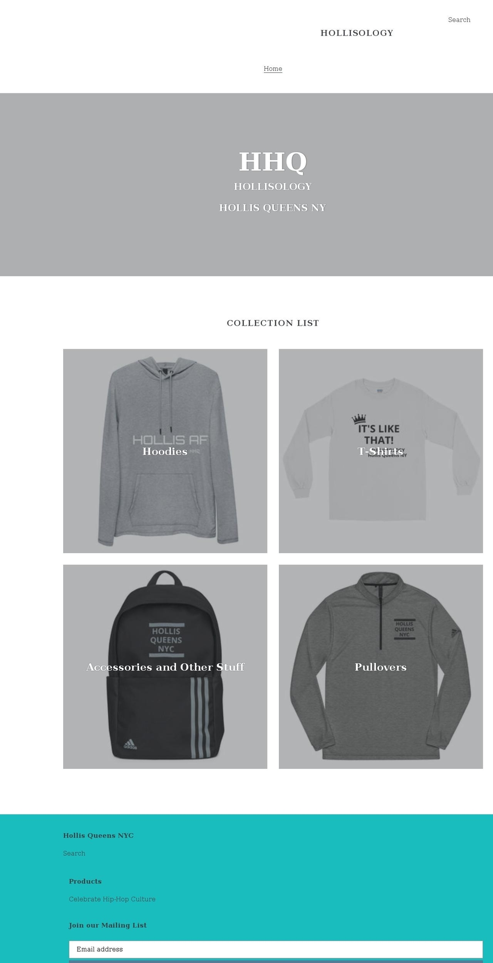 hollisology.com shopify website screenshot