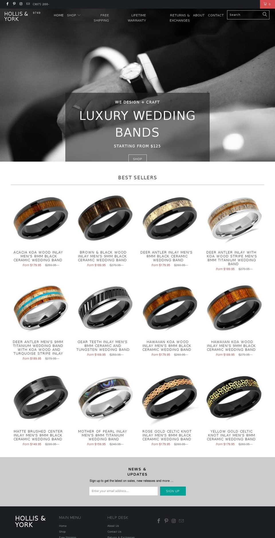 hollisyork.com shopify website screenshot