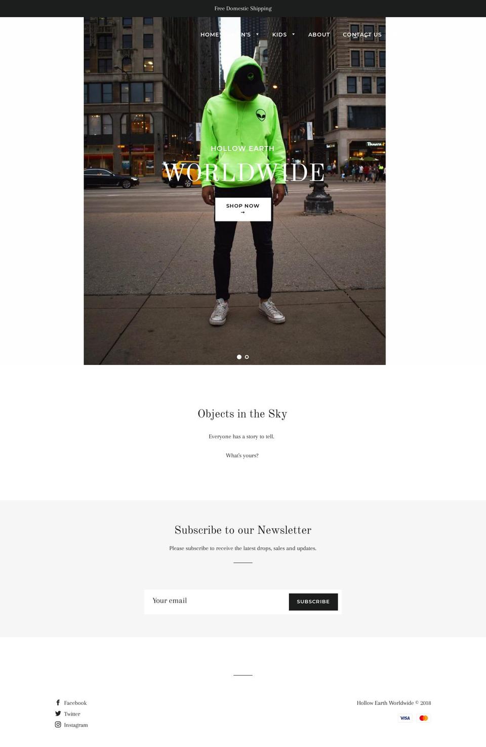 hollowearthclothing.com shopify website screenshot