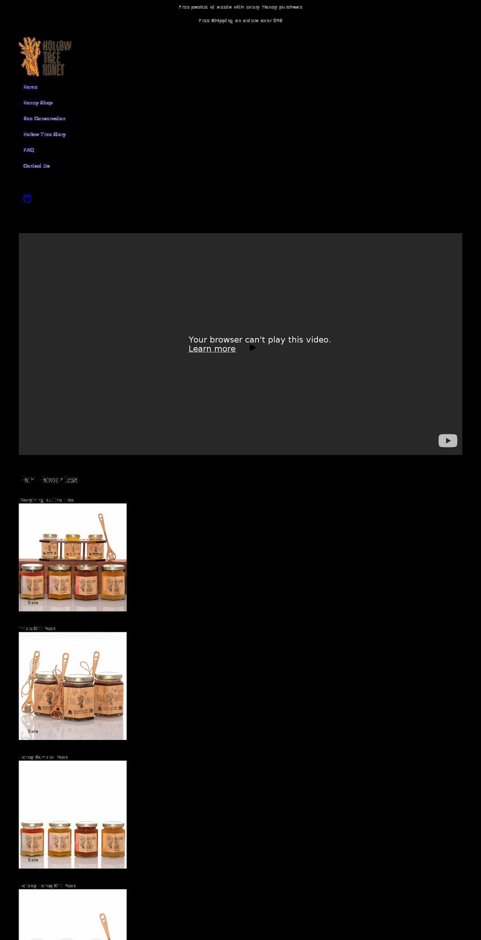hollowtreehoney.com shopify website screenshot