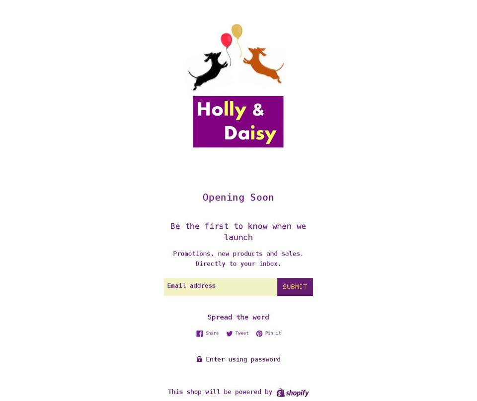 hollyanddaisy.com shopify website screenshot