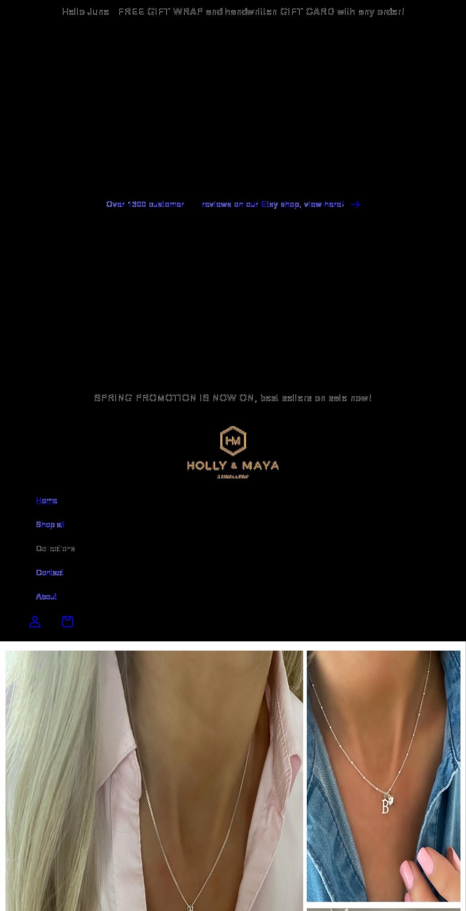 hollyandmaya.com shopify website screenshot