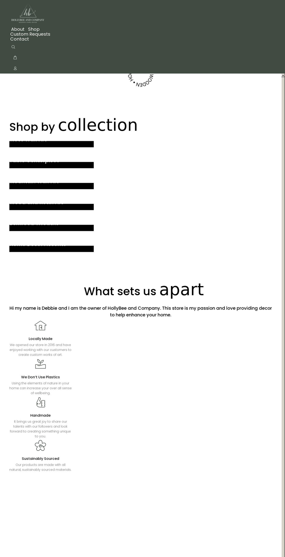 hollybeecompany.com — Shopify storefront screenshot
