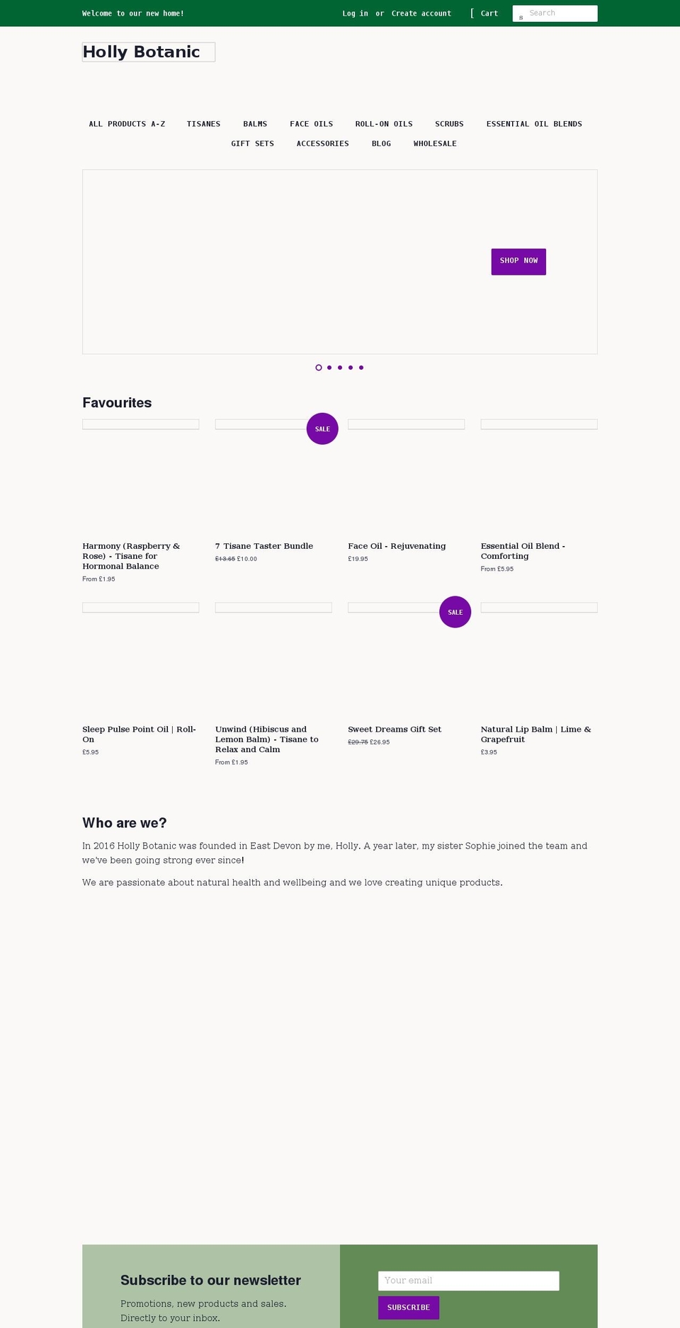 hollybotanic.co.uk shopify website screenshot