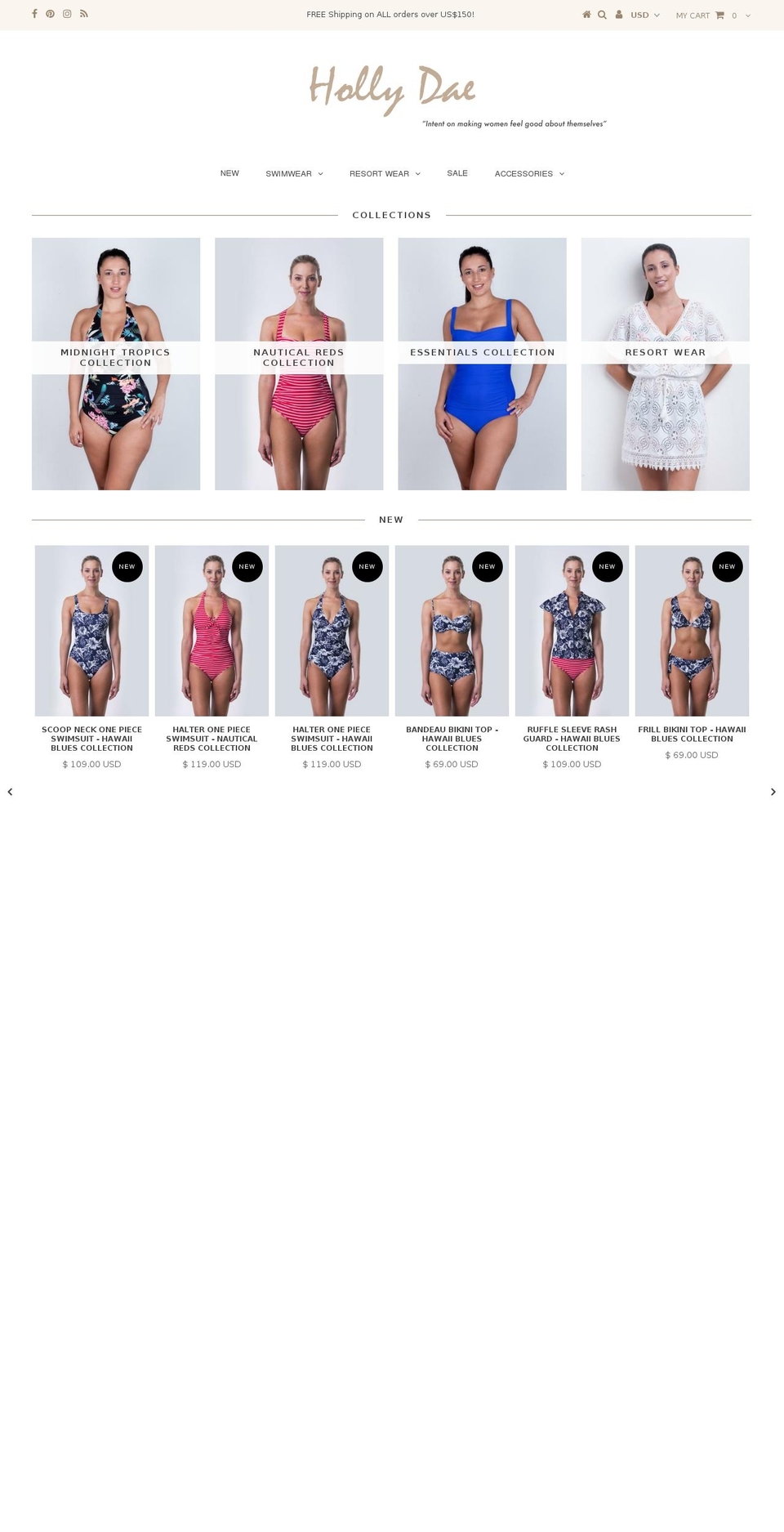 hollydaeshop.com — Shopify storefront screenshot