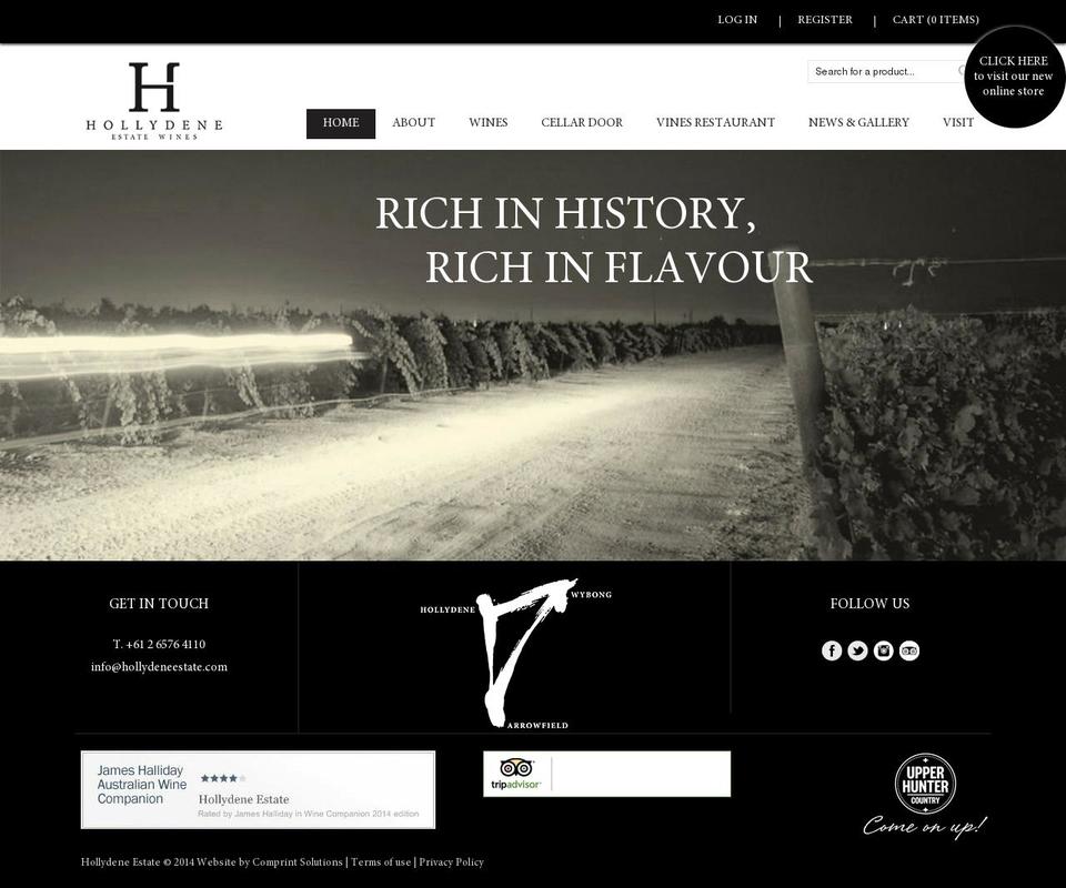 hollydeneestate.com shopify website screenshot