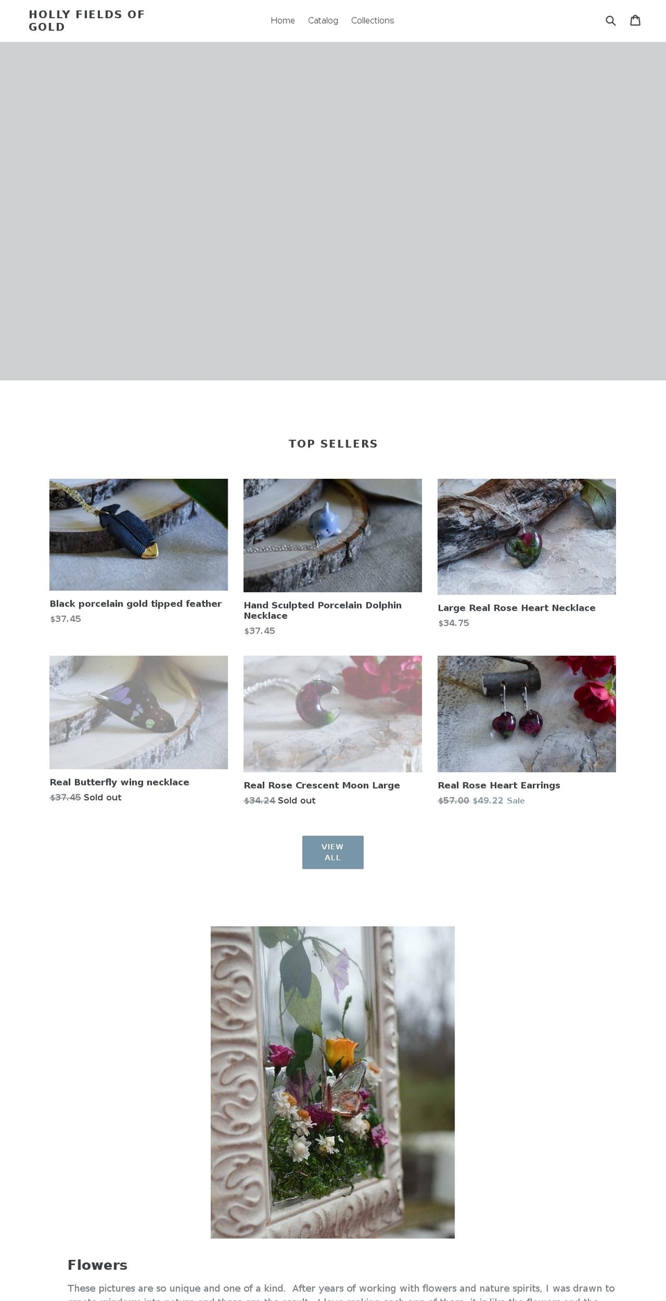 hollyfieldsofgold.com — Shopify storefront screenshot
