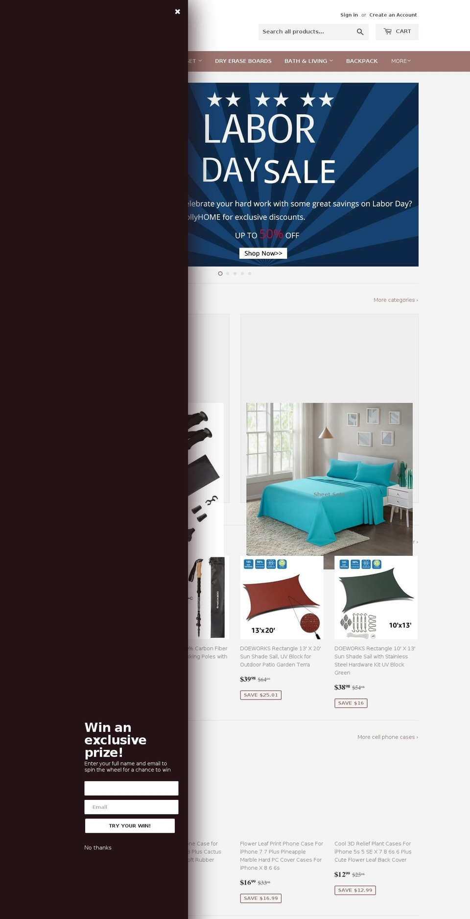hollyhome.com — Shopify storefront screenshot