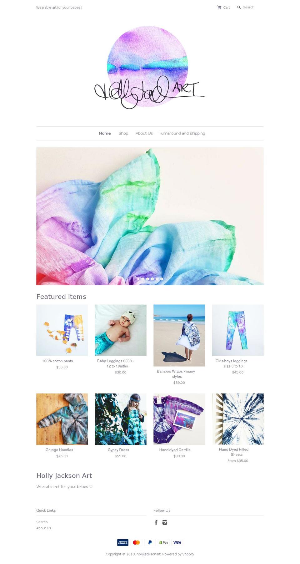 hollyjacksonart.com.au shopify website screenshot