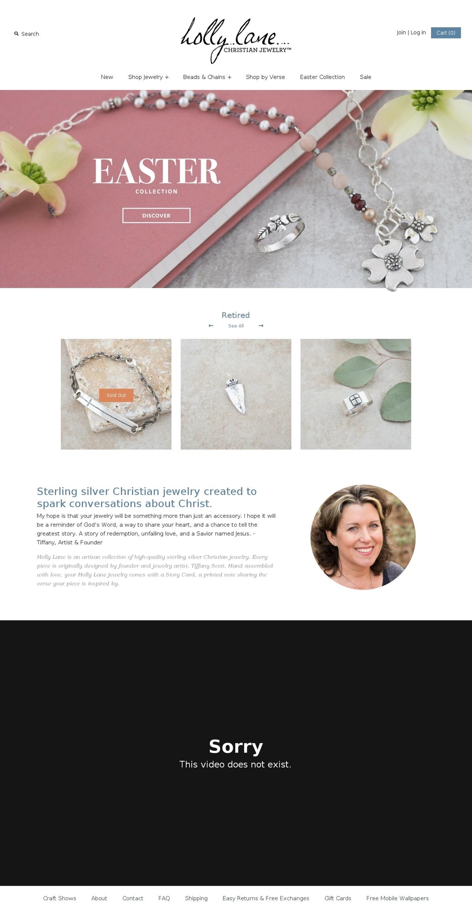 hollylanechristianjewelry.com shopify website screenshot