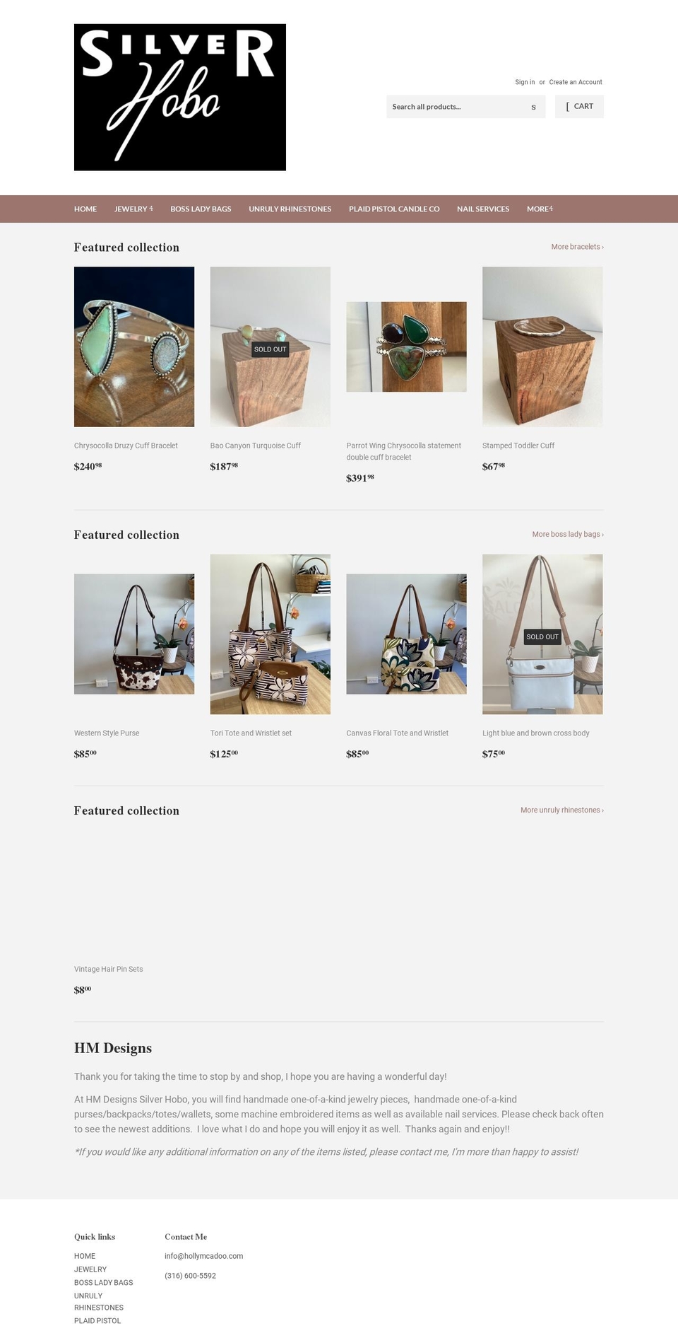 hollymcadoo.com shopify website screenshot