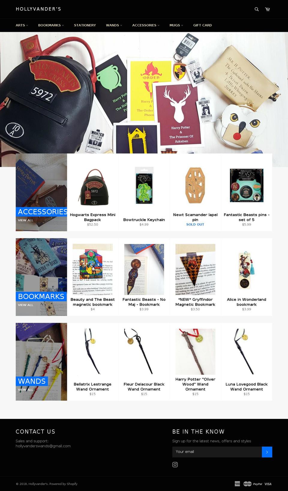 hollyvanders.com — Shopify storefront screenshot