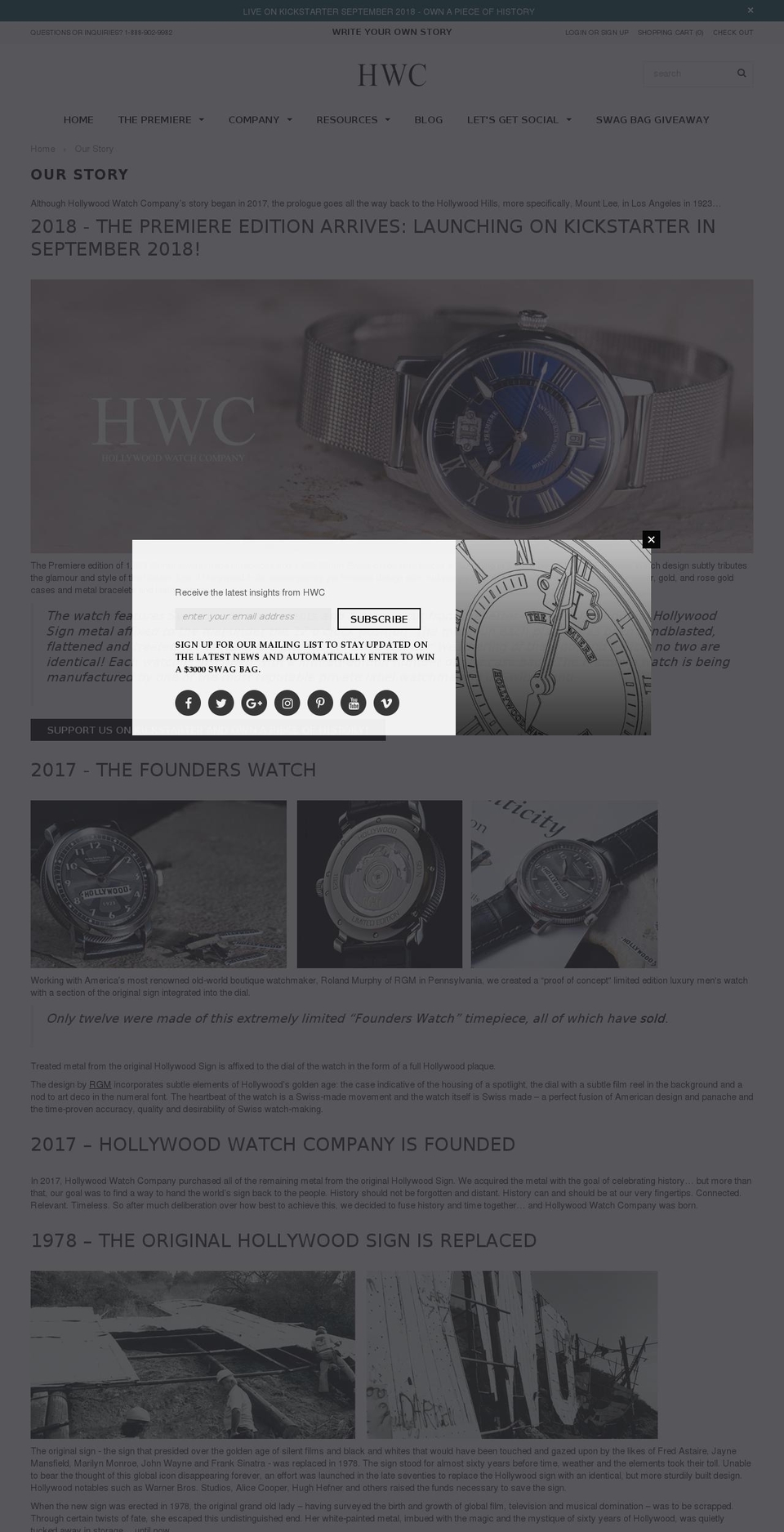 hollywood1923.com shopify website screenshot