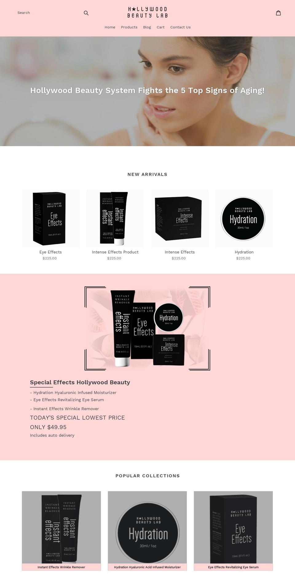 hollywoodbeautylabs.com — Shopify storefront screenshot