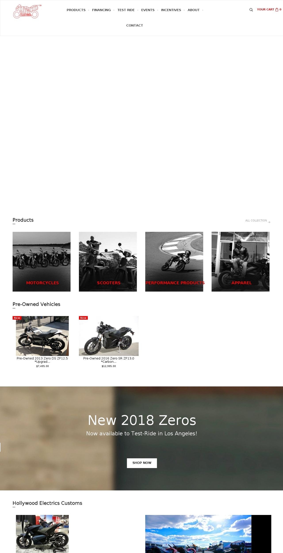 hollywoodelectrics.com — Shopify storefront screenshot