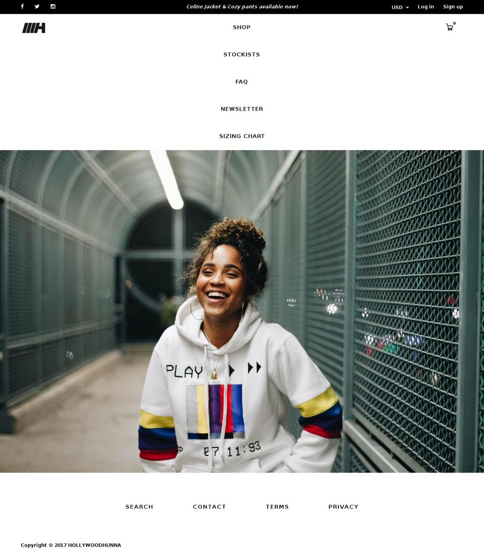 hollywoodhunna.com shopify website screenshot