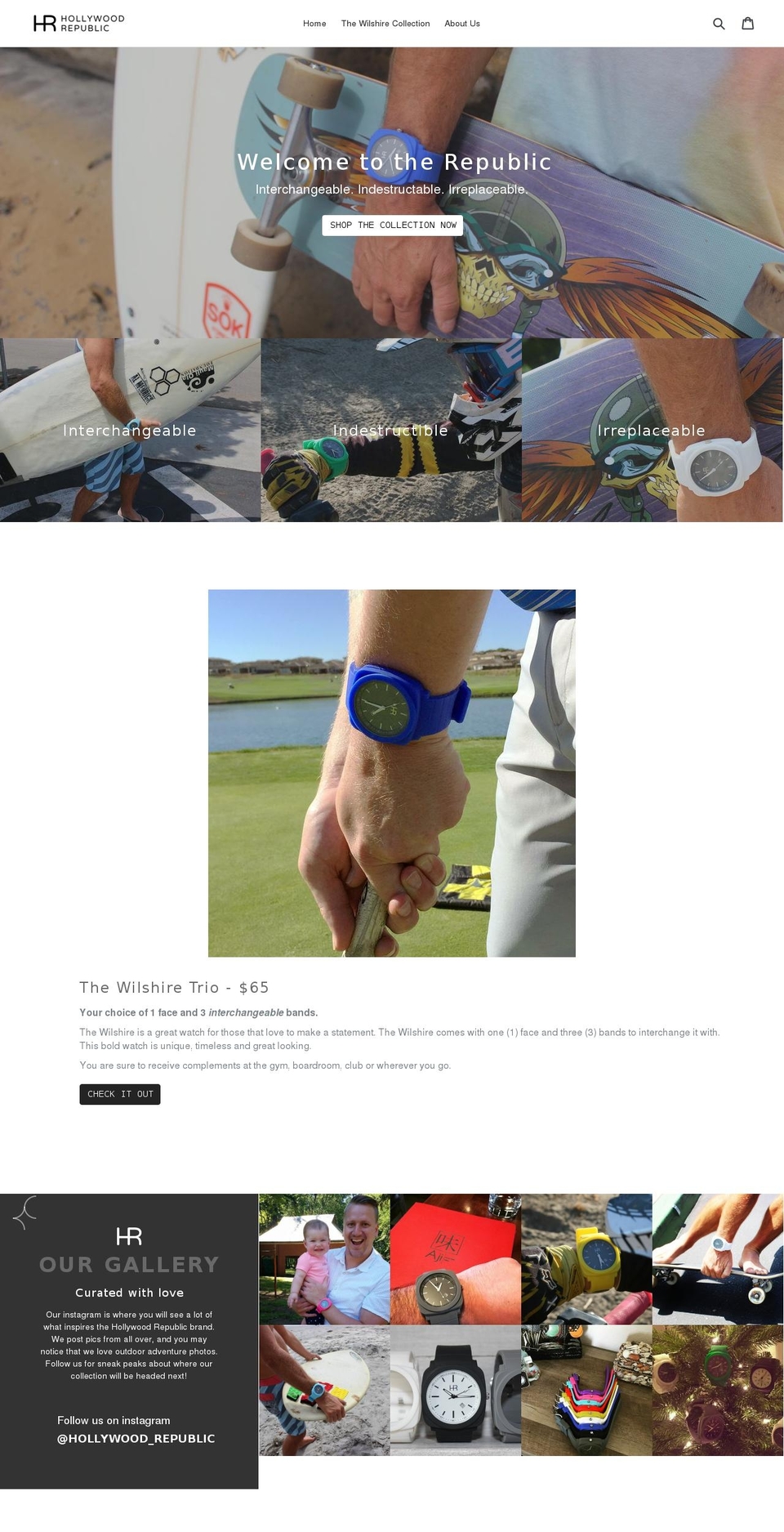 hollywoodrepublic.com shopify website screenshot