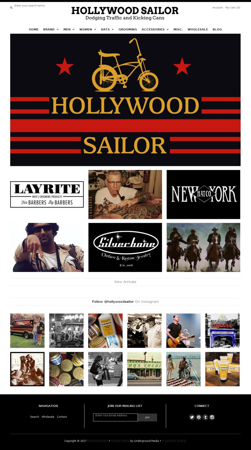 hollywoodsailor.com shopify website screenshot
