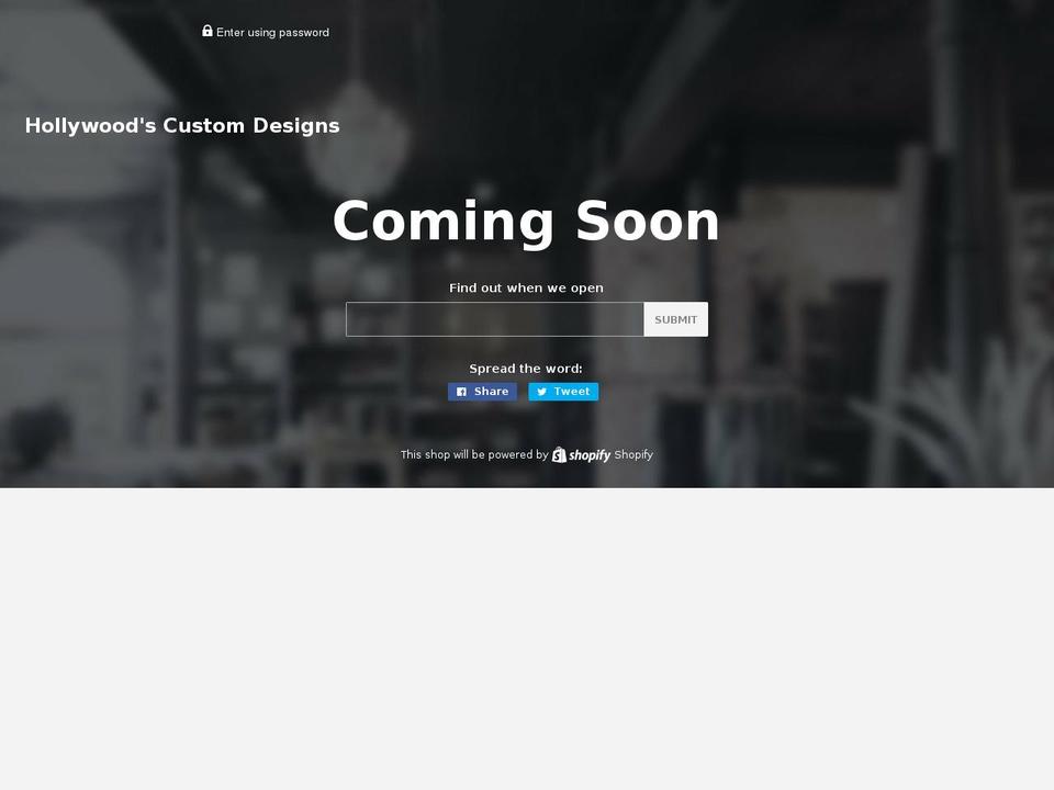 hollywoodscustomdesigns.com — Shopify storefront screenshot