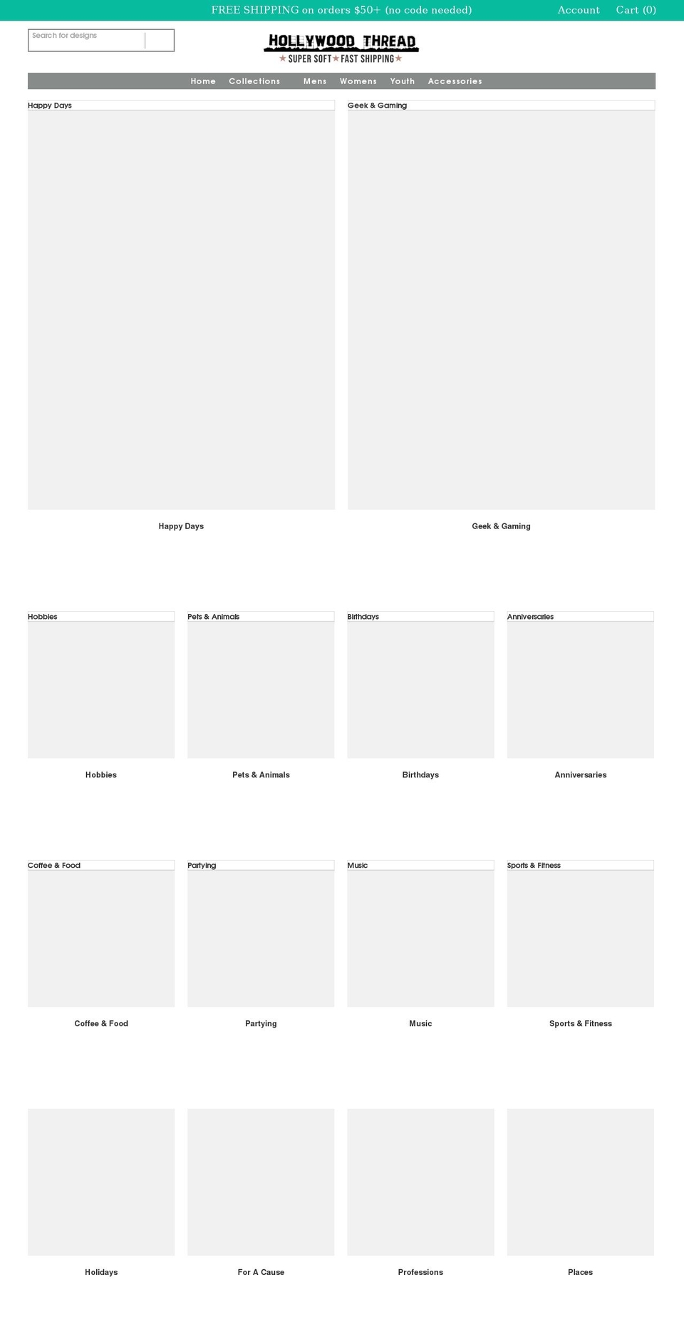 hollywoodthread.com shopify website screenshot