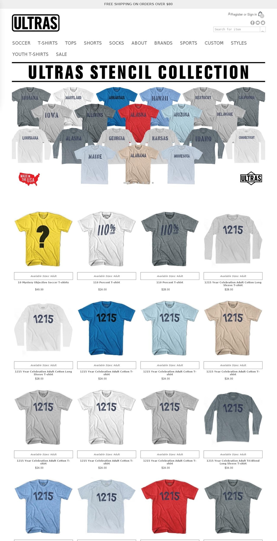 hollywoodunited.com — Shopify storefront screenshot